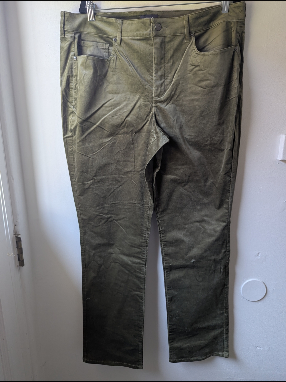 NYDJ Olive Green Marilyn Straight-Leg Jeans Size 16W